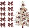 10 Pieces 4th of July Bows for Wreath, Patriotic Wreath Bows Red Blue Natural Burlap Bows American Stars Craft Bows Memorial Day Decorations Tree Bows for Front Door Supplies